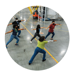 Workers Stretching